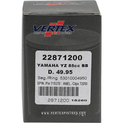 Vertex Piston 02-18 Yamaha YZ 85 85cc +2mm Cast Big Bore Piston Kit 92cc.