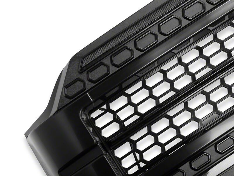 Raxiom 21-23 Ford F-150/ Exc.Raptor CXR Series LED Upper Replacement Grille with White DRL- Black