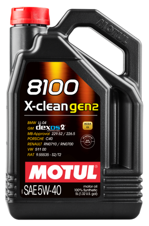 Motul 5L Synthetic Engine Oil 8100 X-CLEAN Gen 2 5W40