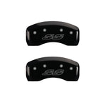 MGP 4 Caliper Covers Engraved Front & Rear Impala style/SS Black finish silver ch