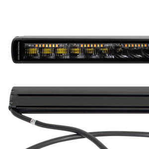 Go Rhino Xplor Blackout Combo Series Sgl Row LED Light Bar w/Amber (Side/Track Mount) 20.5in. - Blk