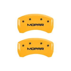 MGP 4 Caliper Covers Engraved Front & Rear Mopar Yellow Finish Black Char 2007 Dodge Charger