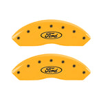 MGP 4 Caliper Covers Engraved Front & Rear Oval logo/Ford Yellow finish black ch