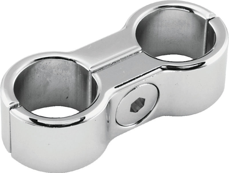 Bikers Choice Chrome Plain Oil Hose Separator For 2 Hoses