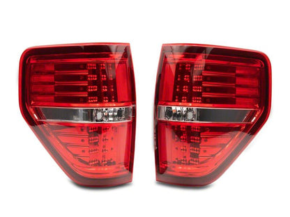 Raxiom 09-14 Ford F-150 Styleside LED Tail Lights- Chrome Housing- Red/Clear Lens