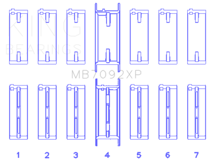 King Engine Bearings Nissan RB26DETT Performance Main Bearing Set - Size STDX