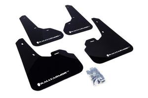 Rally Armor 10-13 Mazda3/Speed3 (Hatch/Sedan) Black UR Mud Flap w/White Logo