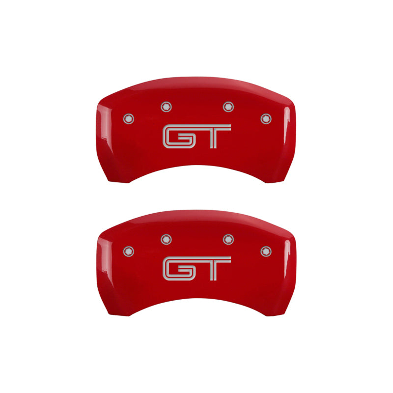 MGP Rear set 2 Caliper Covers Engraved Rear 50 Red finish silver ch