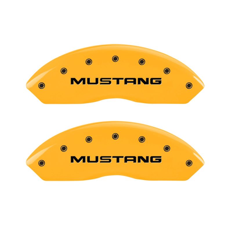 MGP 4 Caliper Covers Engraved Front Mustang Rear Sn95/Gt Yellow Finish Black Char 2001 Ford Mustang
