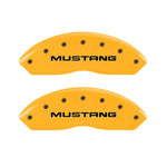 MGP 4 Caliper Covers Engraved Front Mustang Rear Pony Yellow Finish Black Char 2004 Ford Mustang