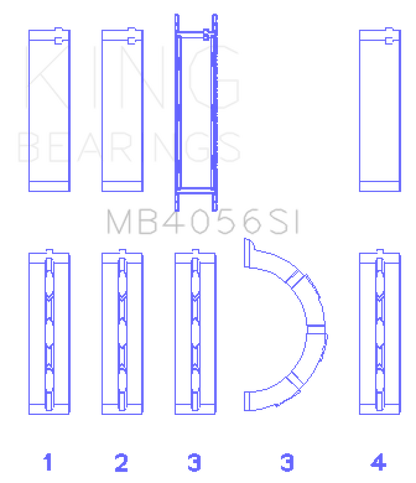 King Engine Bearings 97-07 Ford 2.5L/2.9L/3.0L (Size STD) Main Bearing Set