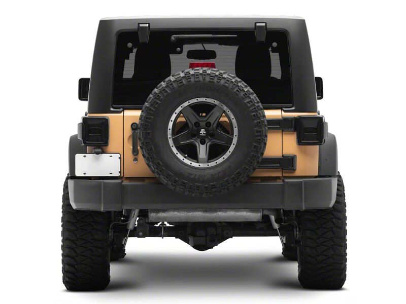 Raxiom 07-18 Jeep Wrangler JK Axial Series JL Style LED Tail Lights- Black Housing- Smoked Lens