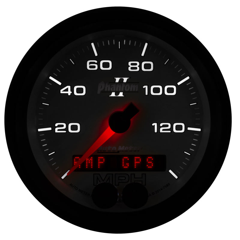 Autometer Phantom II 3-3/8in 0-140MPH In-Dash Electronic GPS Programmable Speedometer