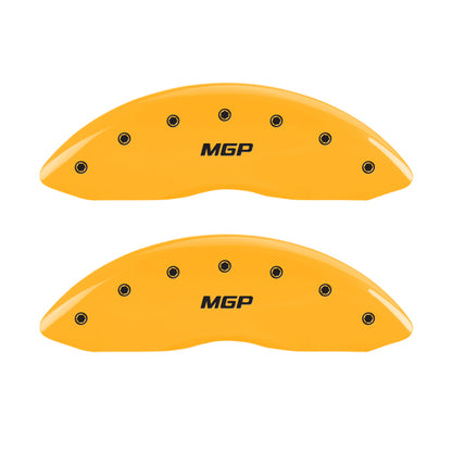 MGP 4 Caliper Covers Engraved Front & Rear Bowtie Black finish silver ch