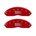 MGP 4 Caliper Covers Engraved Front & Rear Mach 1 Red finish silver ch