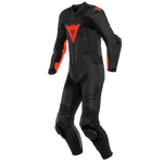 Dainese Laguna Seca 5 1PC Leather Suit Perforated Black/Fluorescent-Red Size - 48