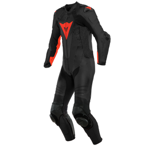 Dainese Laguna Seca 5 1PC Leather Suit Perforated Black/Fluorescent-Red Size - 48