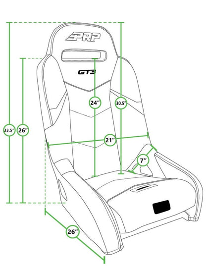 PRP Honda Talon GT3 Suspension Seats Kit (Pair) - Black & Gray