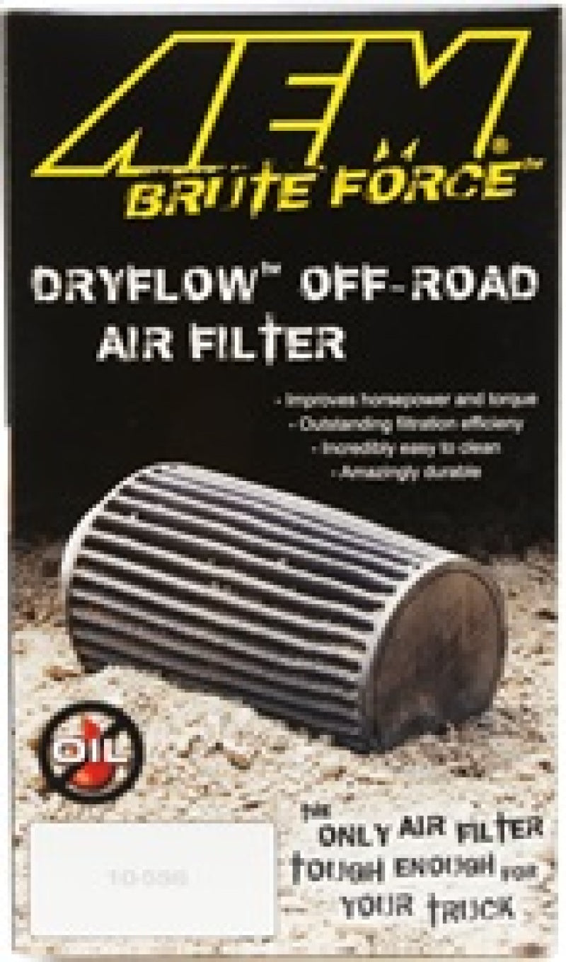 AEM Dryflow Conical Air Filter 2.75in Flange ID / 6in Base OD / 5.125in Top OD / 9.125in Height