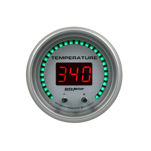 Autometer 52.4mm Silver Switchable 60-340 Degrees F/40-170 Degrees C Ultra-Lite Elite Digital Gauge