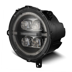 AlphaRex 18-23 Jeep Wrangler JL/Gladiator JT LED Proj Headlights Black w/ Activ Light/Seq Signal/DRL