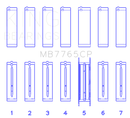 King Engine Bearings GMC 4.2 Vortec L6 (Size +0.020) Main Bearing Set