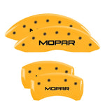 MGP 4 Caliper Covers Engraved Front & Rear Mopar Yellow Finish Black Char 2017 Chrysler Pacifica