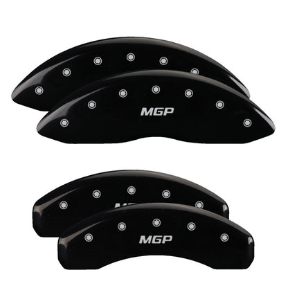 MGP 4 Caliper Covers Engraved Front Mustang - Engraved Rear S197/GT - Yellow Finish Blk Characters