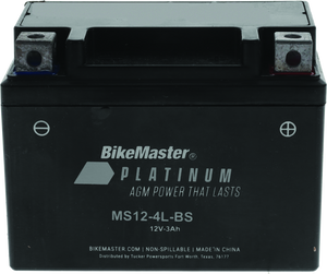 BikeMaster AGM Battery - MS12-4L-BS