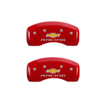 MGP 4 Caliper Covers Engraved Front & Rear Chevy racing Yellow finish black ch