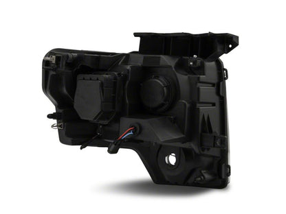 Raxiom 09-14 Ford F-150 Super White LED Halo Projector Headlights- Black Housing (Clear Lens)