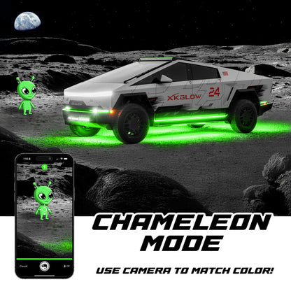XK Glow Tesla Cybertruck XKMax LED Underglow Light Kit w/ RGBW Chasing Lights