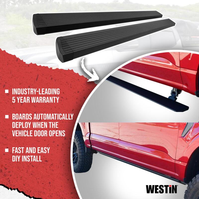 Westin 09-18 Dodge RAM 1500/19-24 1500 Classic Quad Cab Pro-e Electric Running Boards - Text. Blk