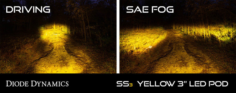 Diode Dynamics SS3 Pro ABL - Yellow SAE Fog Standard (Single)