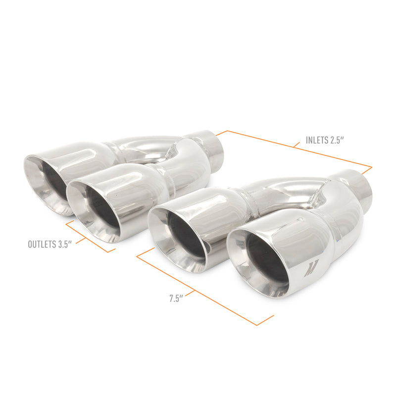 Mishimoto Universal Steel Muffler Tip 2.5in Inlet Dual Y Polished