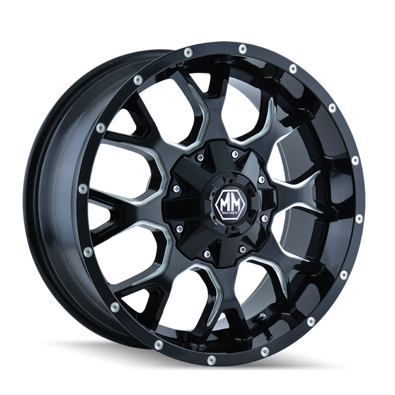Mayhem 8015 Warrior 18x9 / 8x170 BP / 18mm Offset / 125.2mm Hub Gloss Black Milled Wheel