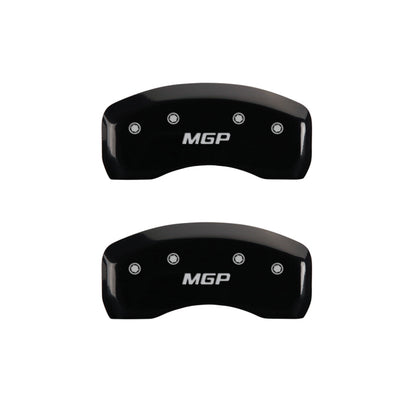MGP 4 Caliper Covers Engraved Front & Rear MGP Black Finish Silver Char 2017 Toyota Corolla IM
