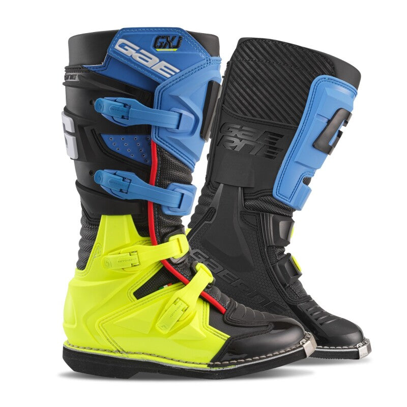 Gaerne GXJ Boot Black/Blue/Fluorescent Yellow Size - Youth 4