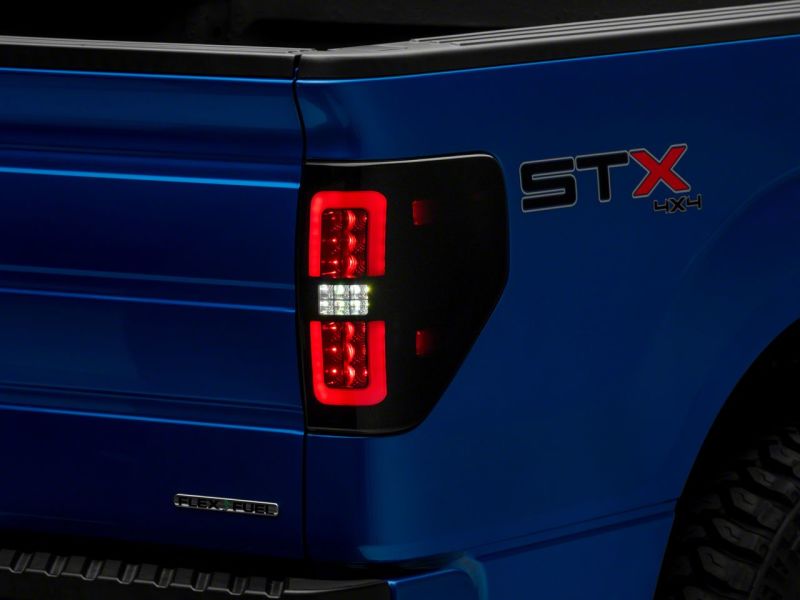 Raxiom 09-14 Ford F-150 Styleside Axial Series LED Tail Lights w/ Halo- Black Housing (Smoked Lens)