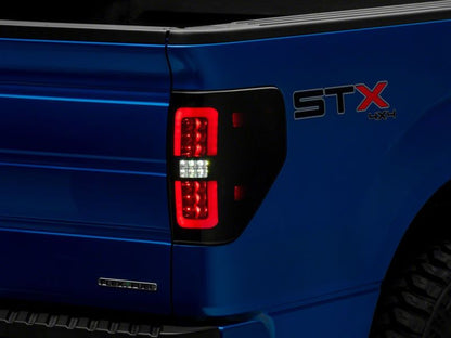 Raxiom 09-14 Ford F-150 Styleside Axial Series LED Tail Lights w/ Halo- Black Housing (Smoked Lens)