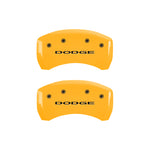 MGP 4 Caliper Covers Engraved Front & Rear With out stripes/Dodge Yellow finish black ch