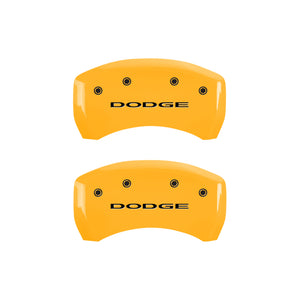 MGP 4 Caliper Covers Engraved Front & Rear With out stripes/Dodge Yellow finish black ch