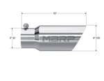 MBRP Universal Tip 4in OD 3in Inlet 10in Length Dual Wall Angled End T304