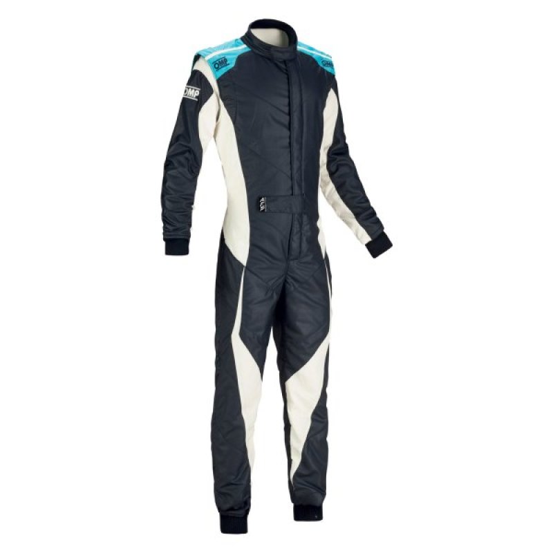 OMP Tecnica Evo Overall My21 Navy/Cyan - Size 52 (Fia 8856-2018)