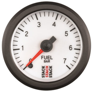 Autometer Stack 52mm 0-7 Bar M10 Male Pro Stepper Motor Fuel Pressure Gauge - White