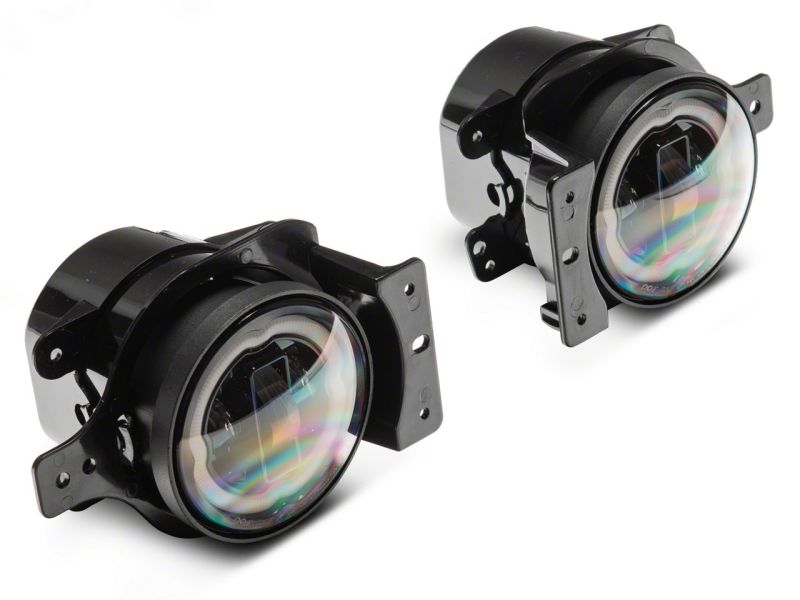 Raxiom 18-23 Jeep Wrangler JL Axial Series 9-In Angel Eye LED Headlights- Black Housing (Clear Lens)