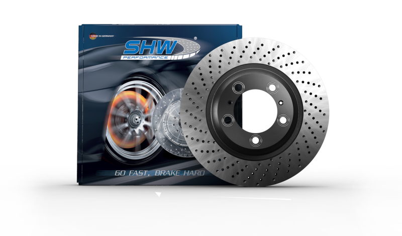 SHW 17-19 Porsche 911 Carrera 3.0L w/o Ceramics Left Front Cross-Drilled MB Brake Rotor (9P1615301A)