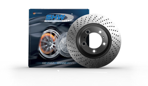 SHW 2008 Porsche Boxster Limited 2.7L Right Front Cross-Drilled Monobloc Brake Rotor (98735140201)