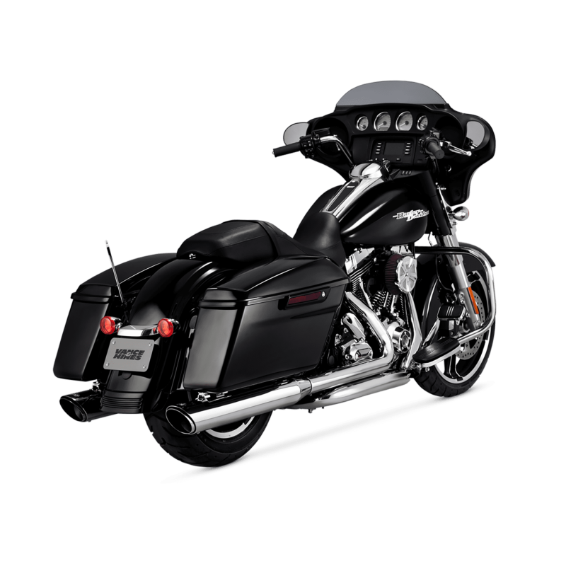 Vance & Hines HD Dresser 17-22 Twin Slash Round Chrome Slip-On Exhaust