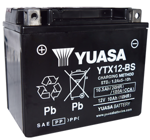 Yuasa YTX12-BS Maintenance Free AGM 12 Volt Battery (Bottle Supplied)